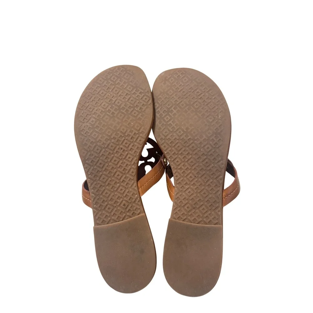 Tory Burch Miller Sandals Womens‎  Vintage Vachetta Tan Leather Good Condition